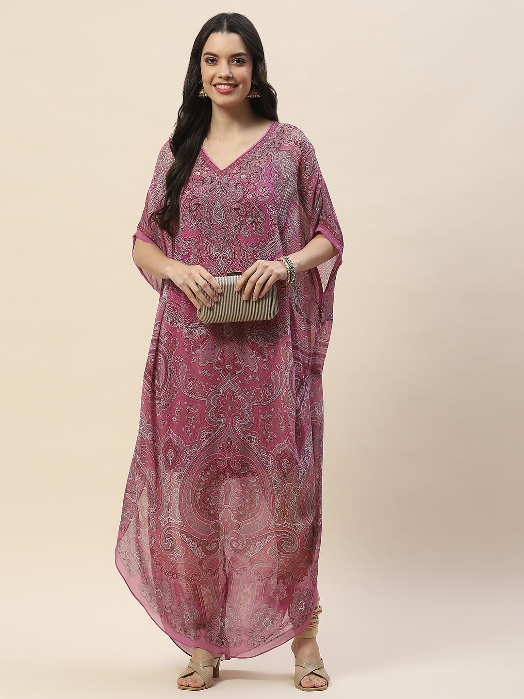 Digital Print Georgette Kaftan Kurta