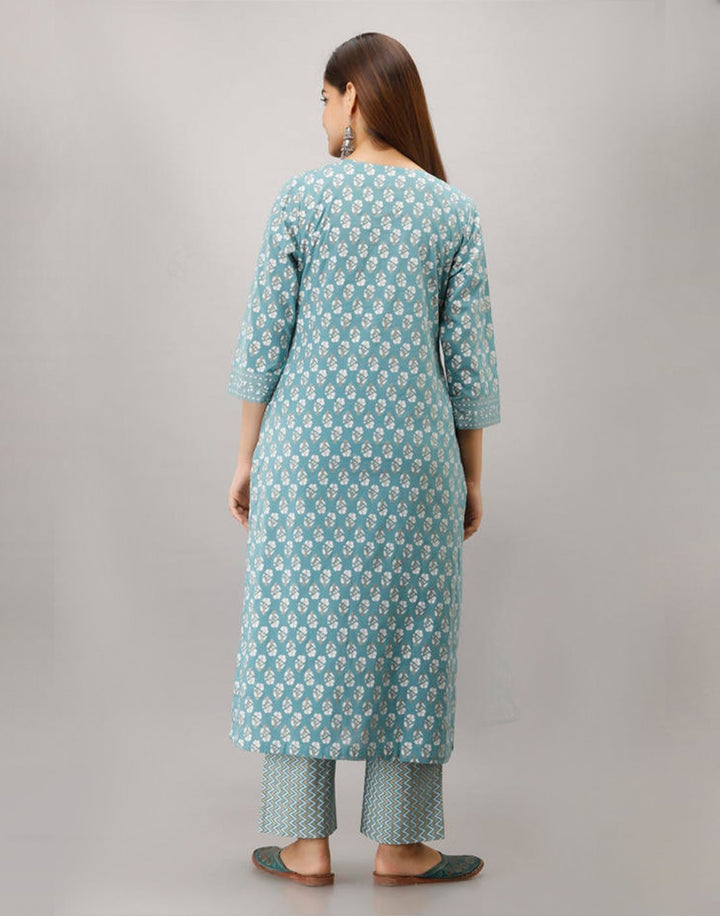 Printed Cotton Kurti With Pant