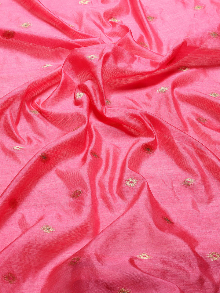 Zari Border Booti Woven Handloom Saree