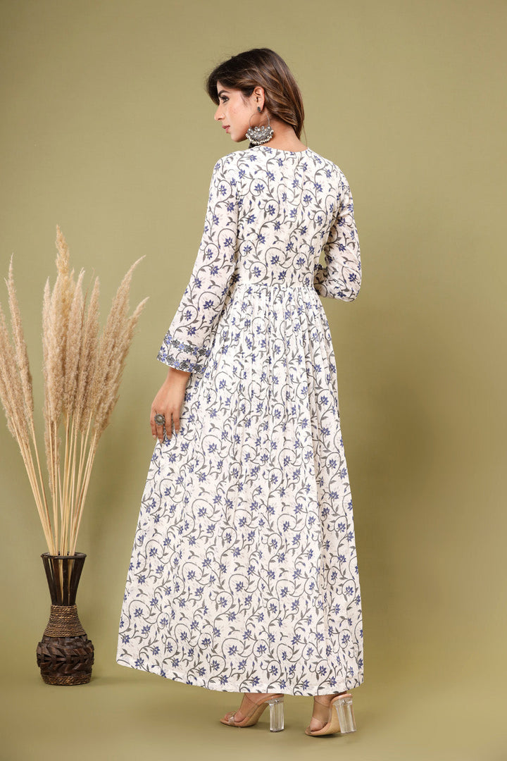 Printed Cotton Kurta With Pants &amp; Dupatta