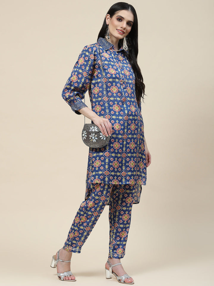 Printed Cotton Kurti With Pants