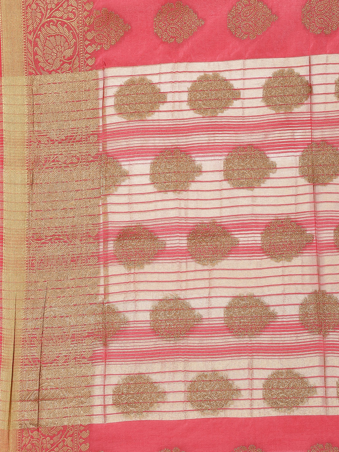 Zari Border Booti Handloom Woven Saree