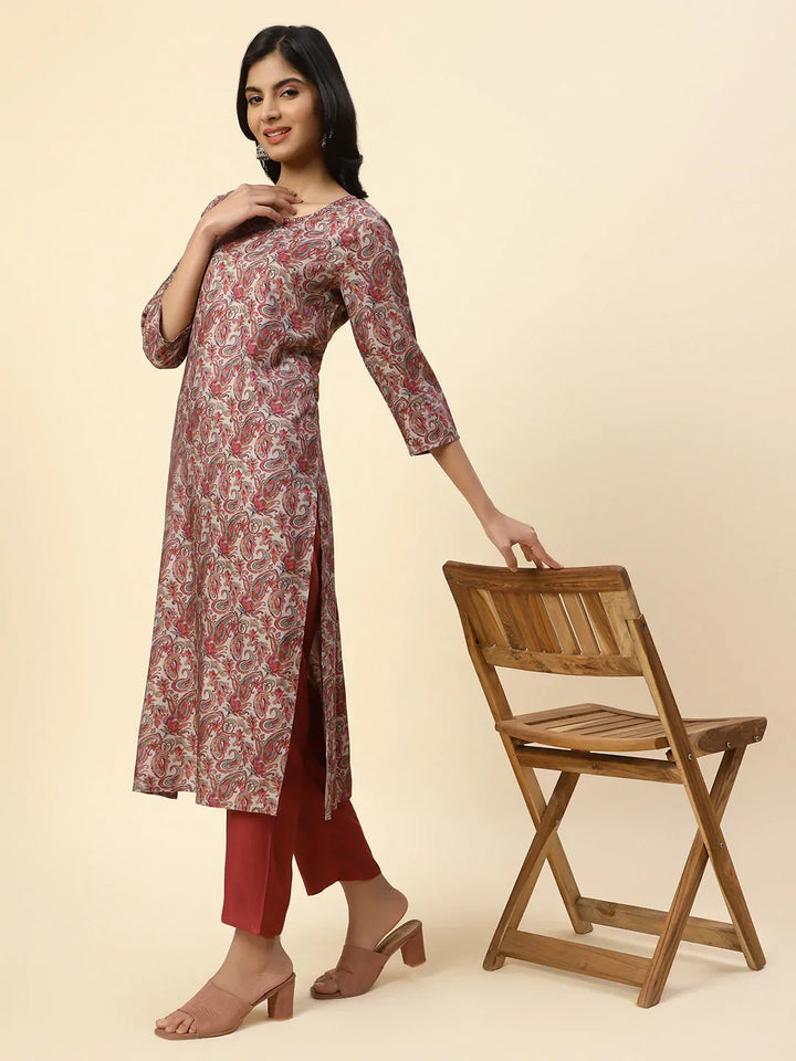Floral Printed Pashmina Kurta With Pants