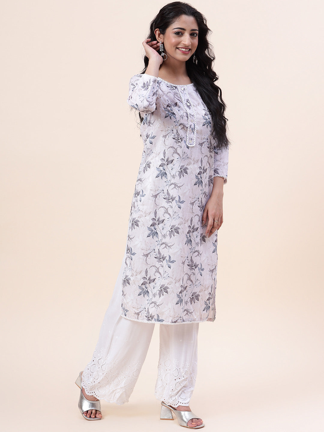 Floral Printed Cotton Kurta