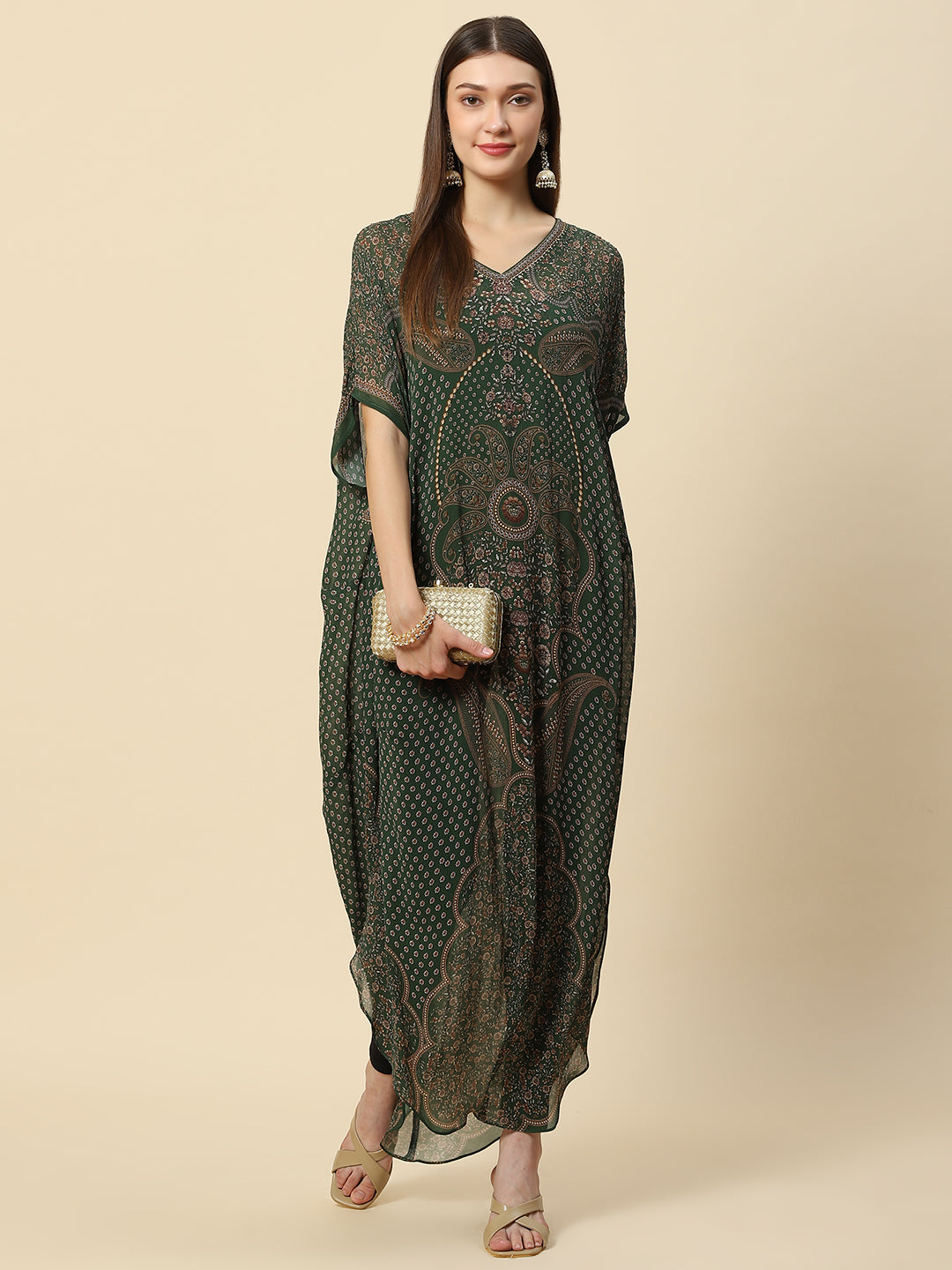 Digital Printed Georgette Kaftan Kurta