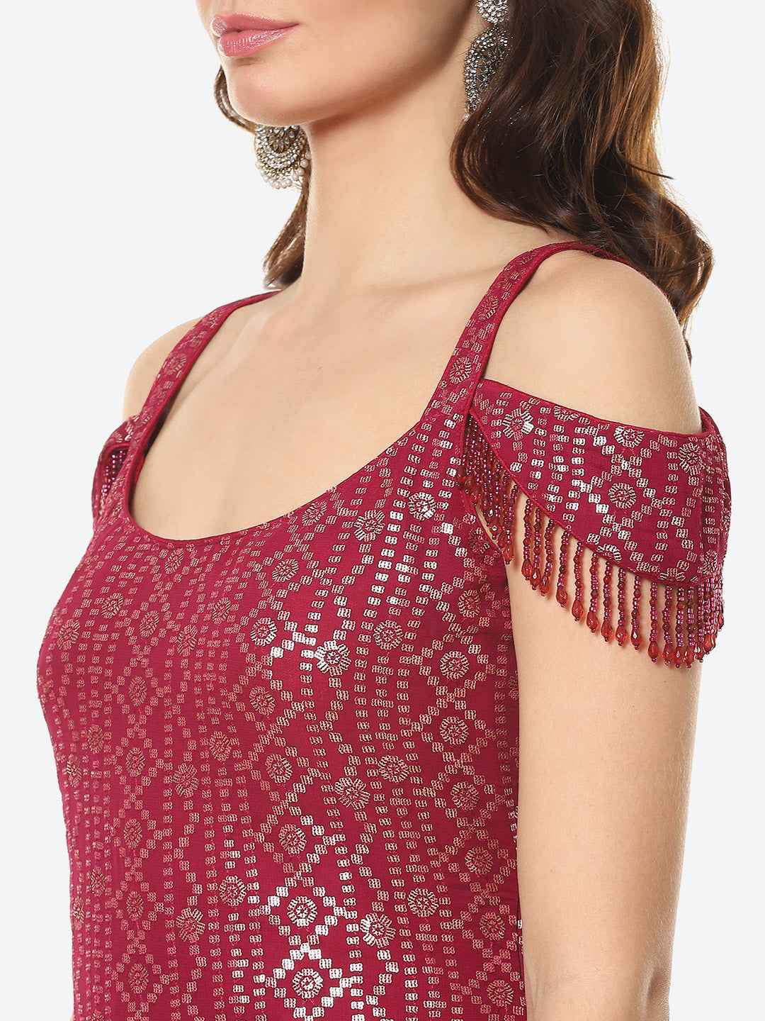 Sequin Georgette Kurti With Palazzo &amp; Georgette Dupatta