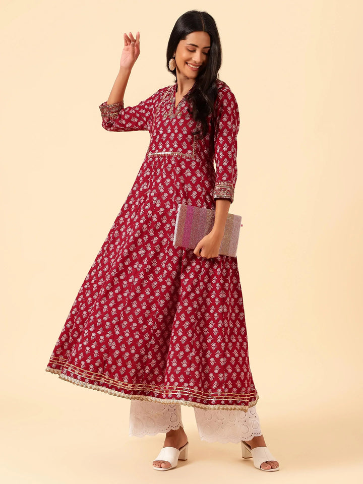 Floral Printed Cotton Kurta
