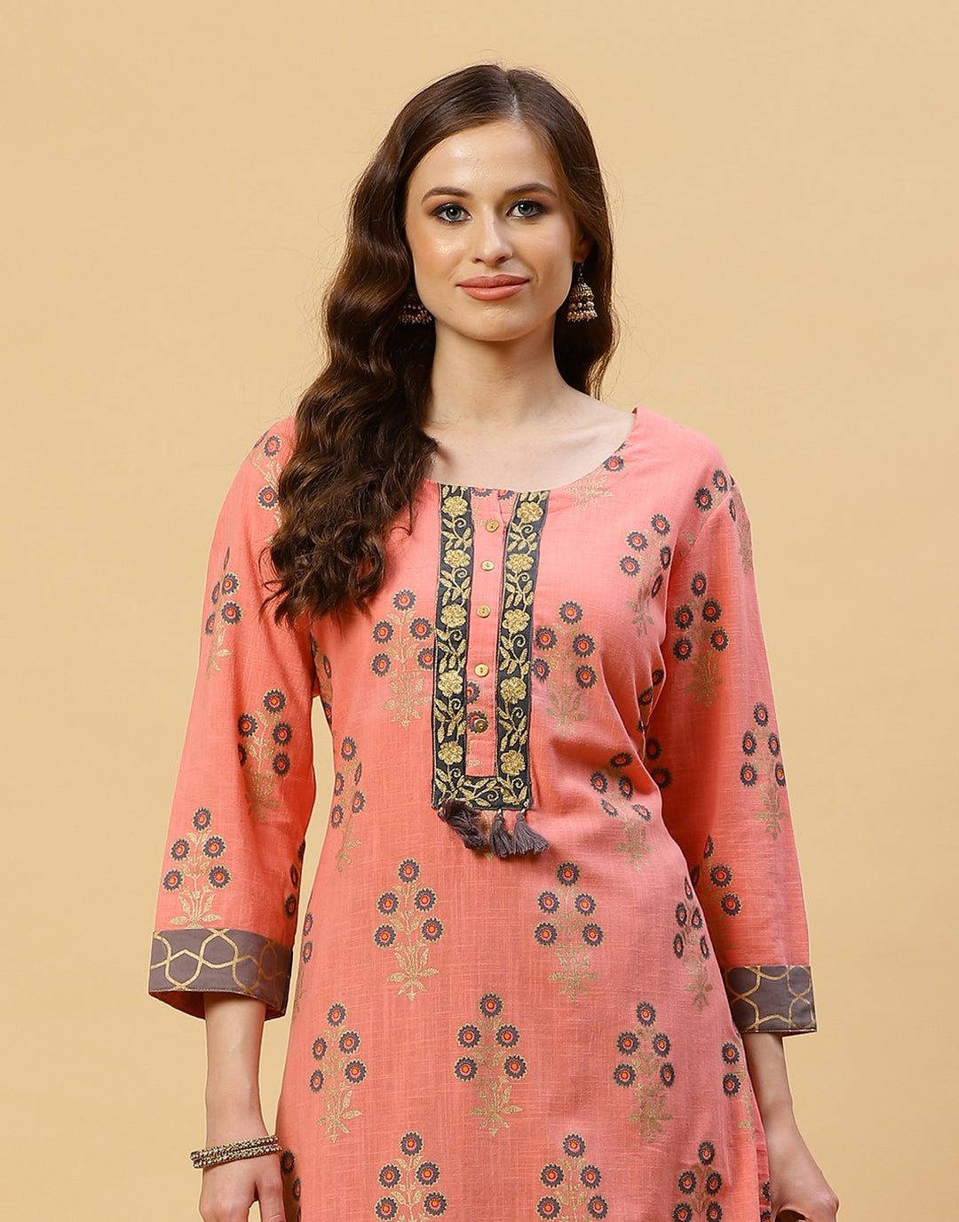 Printed Cotton Kurti With Palazzo