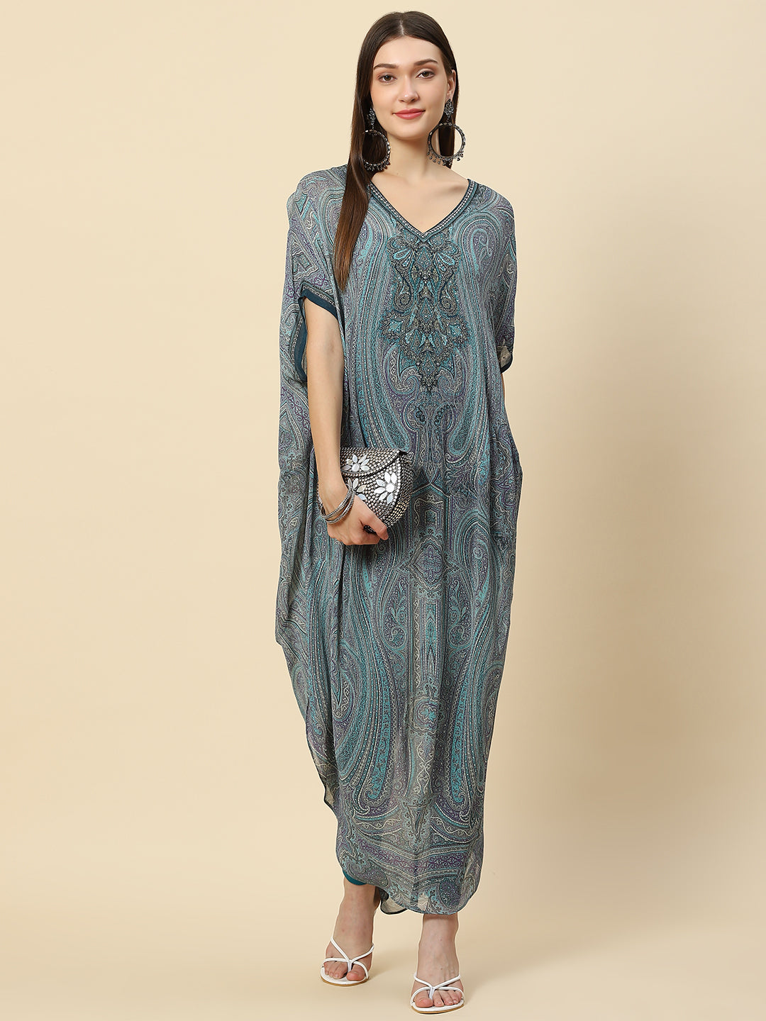 Digital Printed Georgette Kaftan Kurta
