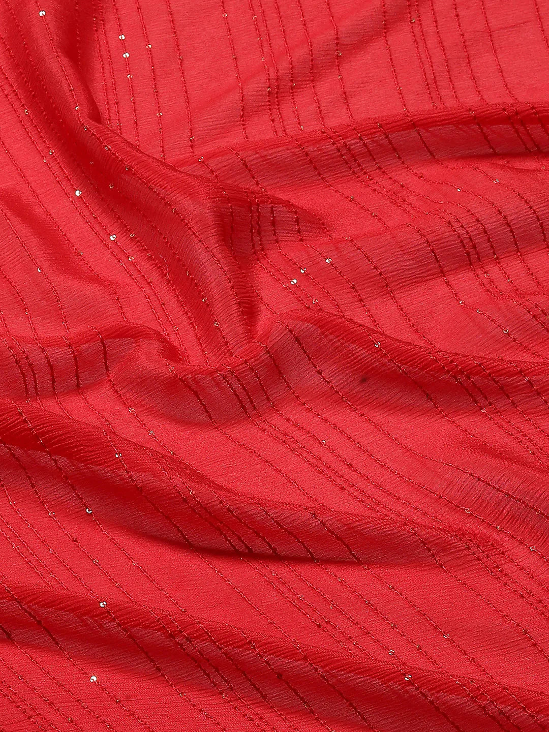 Sequin Embroidered Crepe Plain Saree