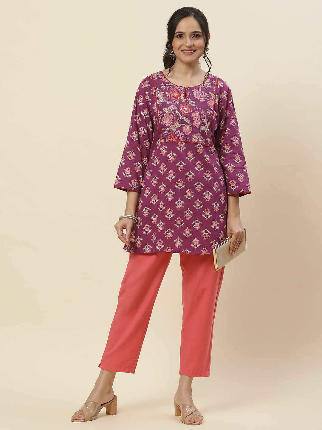 Floral Printed Cotton Kurta