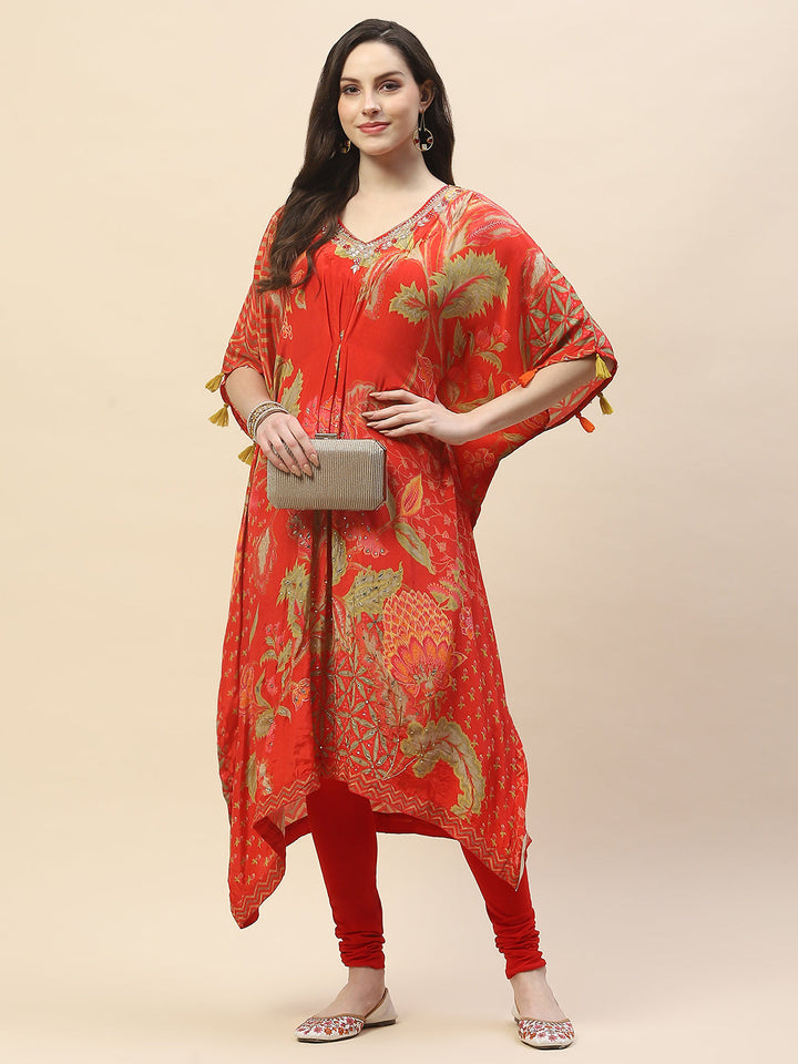 Printed Crepe Kaftan Kurta