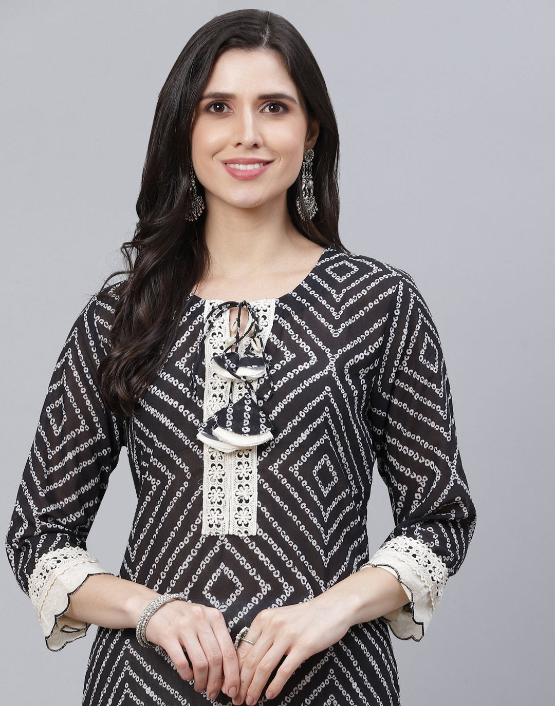 Bandhini Print Cotton Kurti with Palazzo