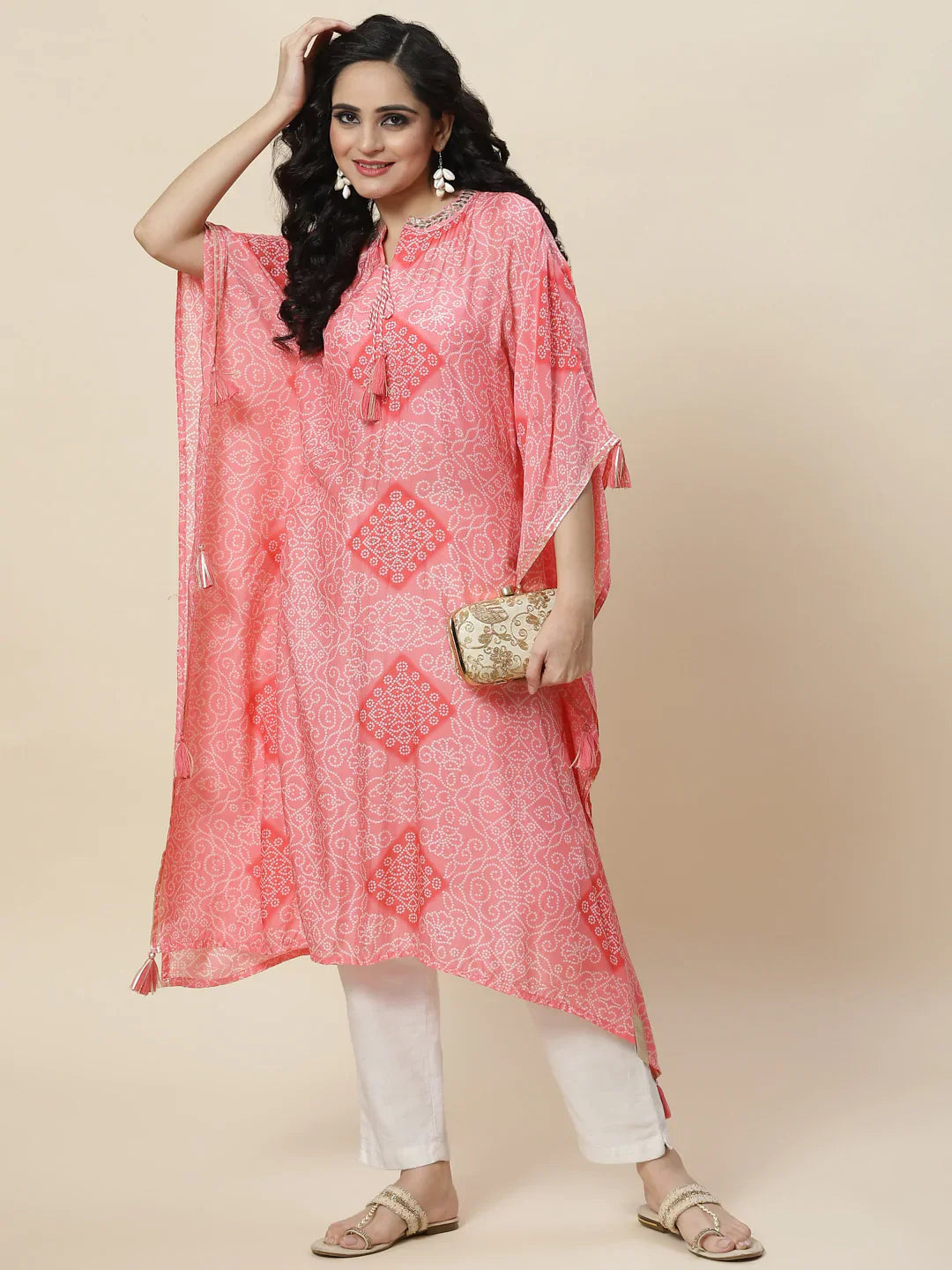 Printed Muslin Kaftan Kurta