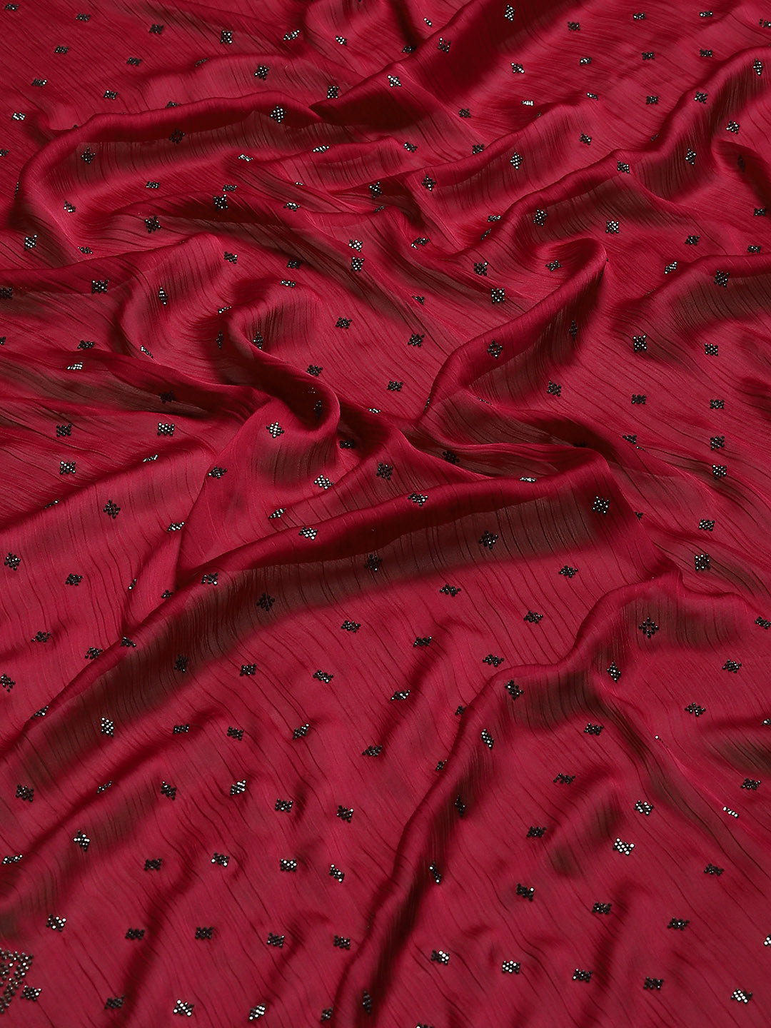 Stone Embroidered Chiffon Saree