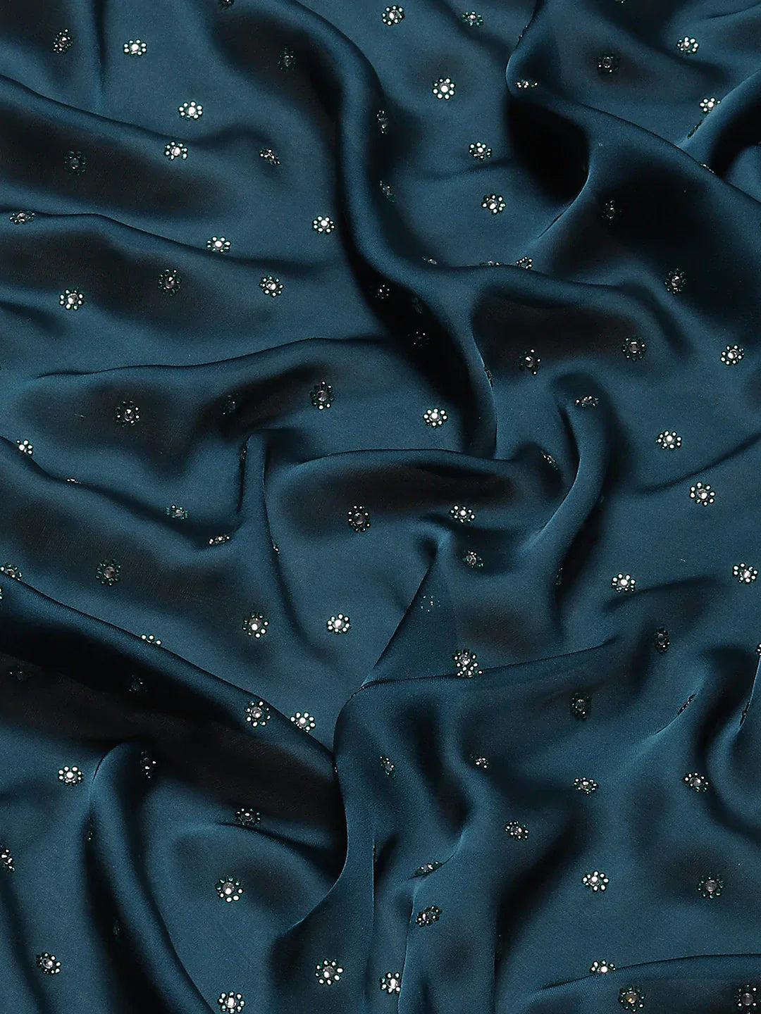 Swarovski Embroidered Satin Saree