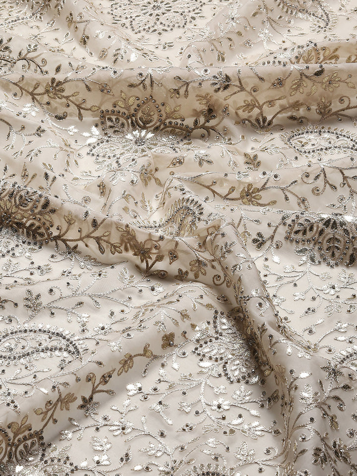 Resham Jaal Embroidery Organza Saree