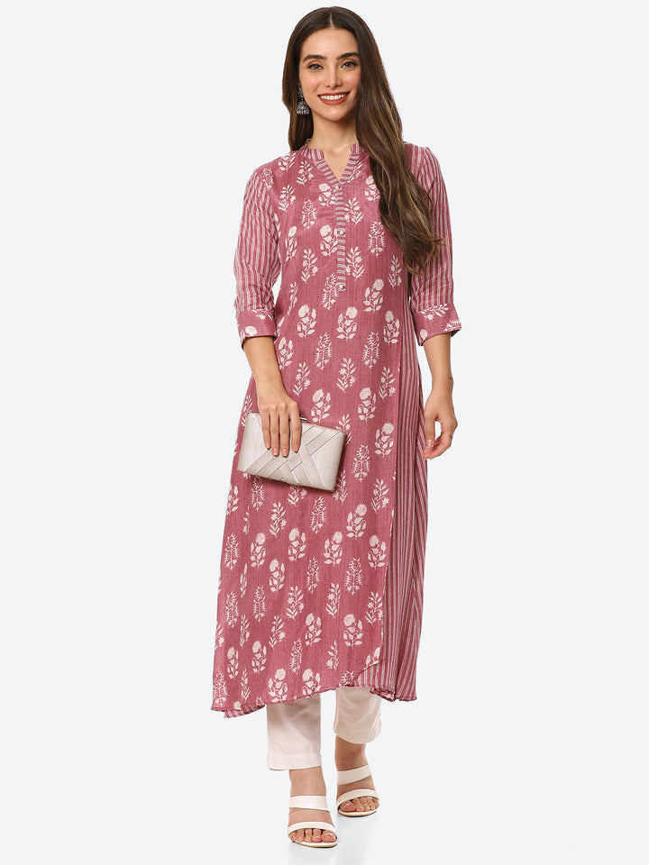 Floral Printed Muslin Kurta