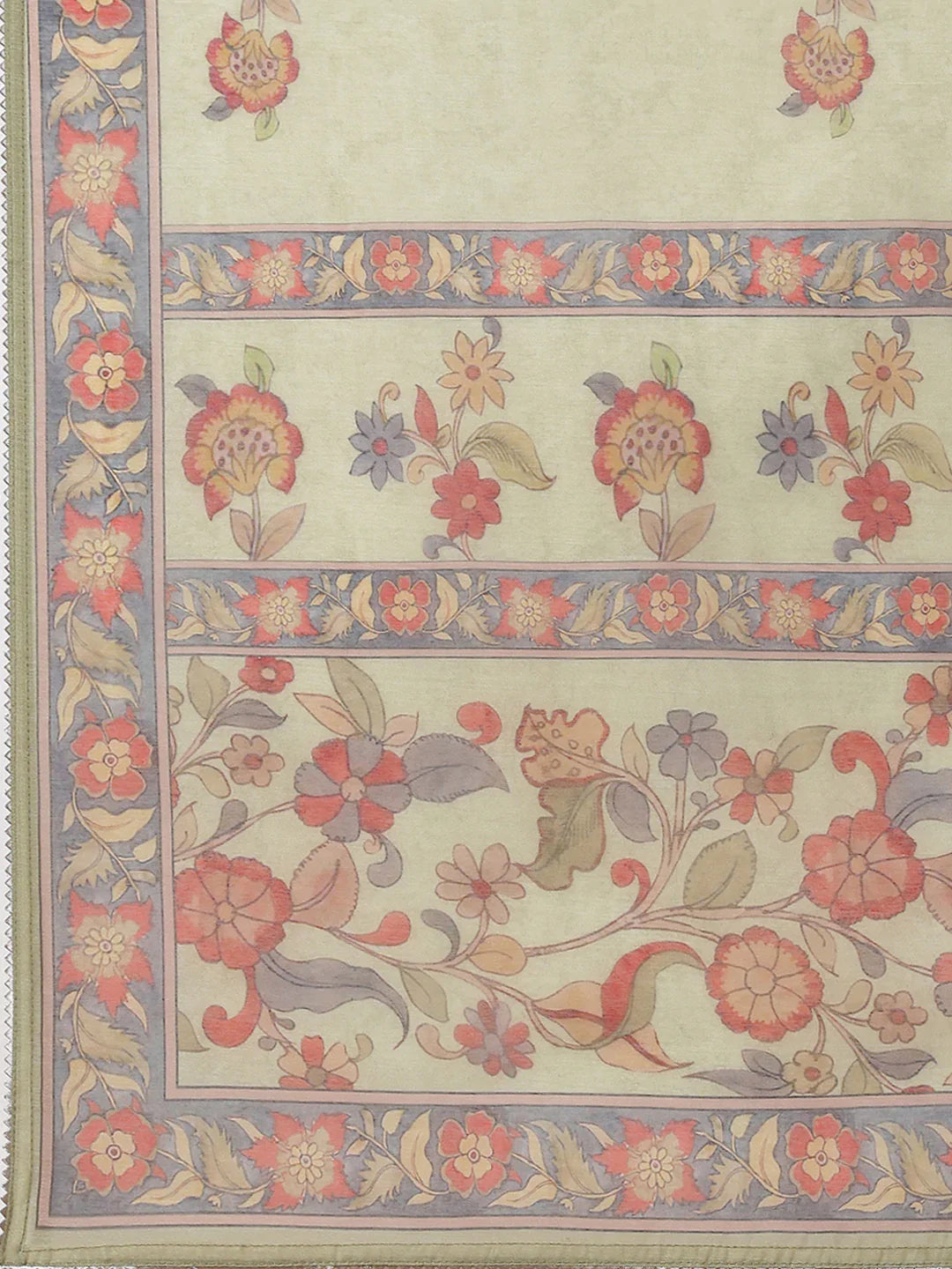 Printed Chanderi Unstitched Suit Piece With Dupatta