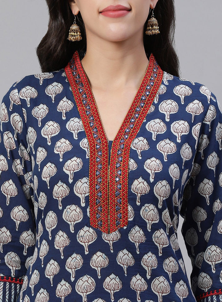 Indigo Printed Cotton Kurti