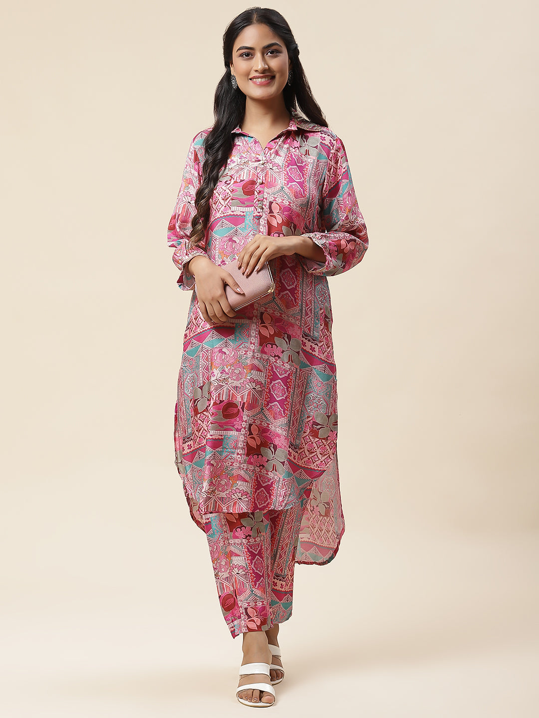 Printed Muslin Kurta With Pants