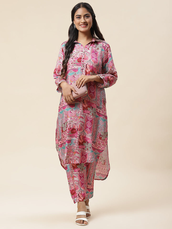 Printed Muslin Kurta With Pants