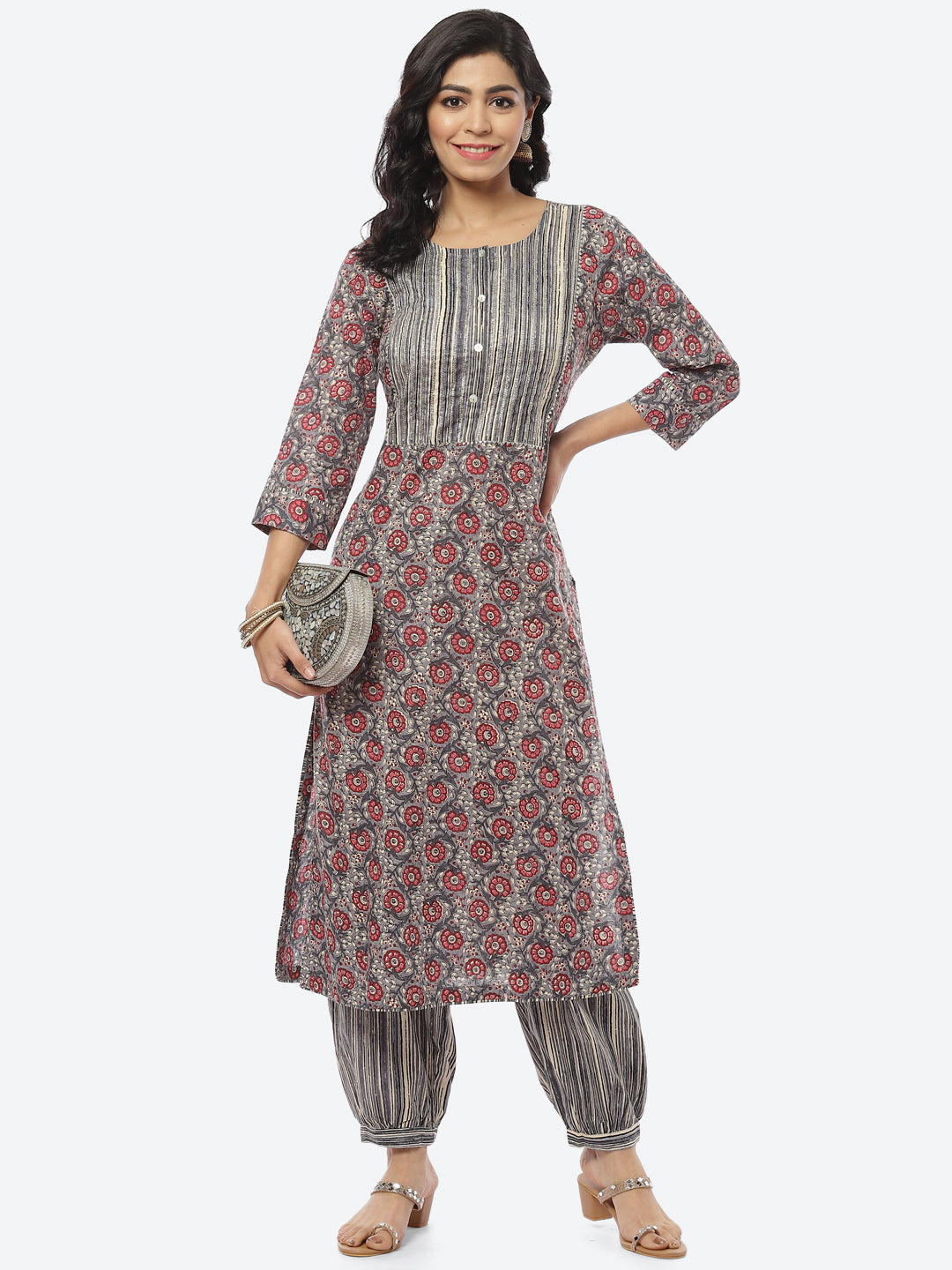Printed Cotton Kurti With Afghani Pant