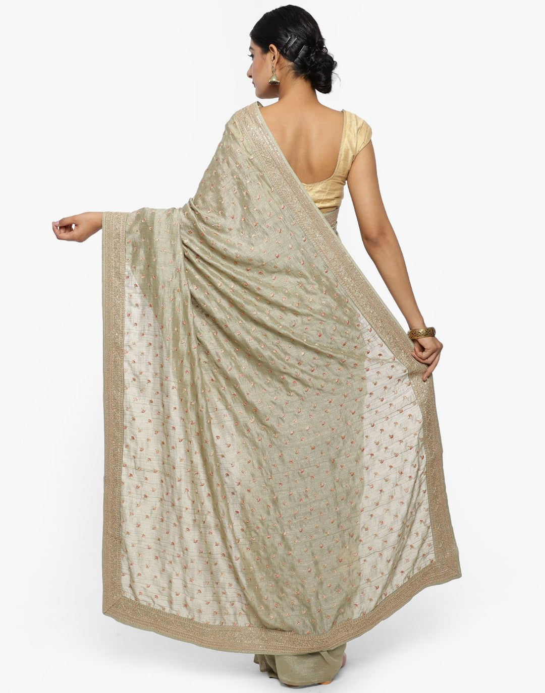Dupi Silk Saree With Swaroski