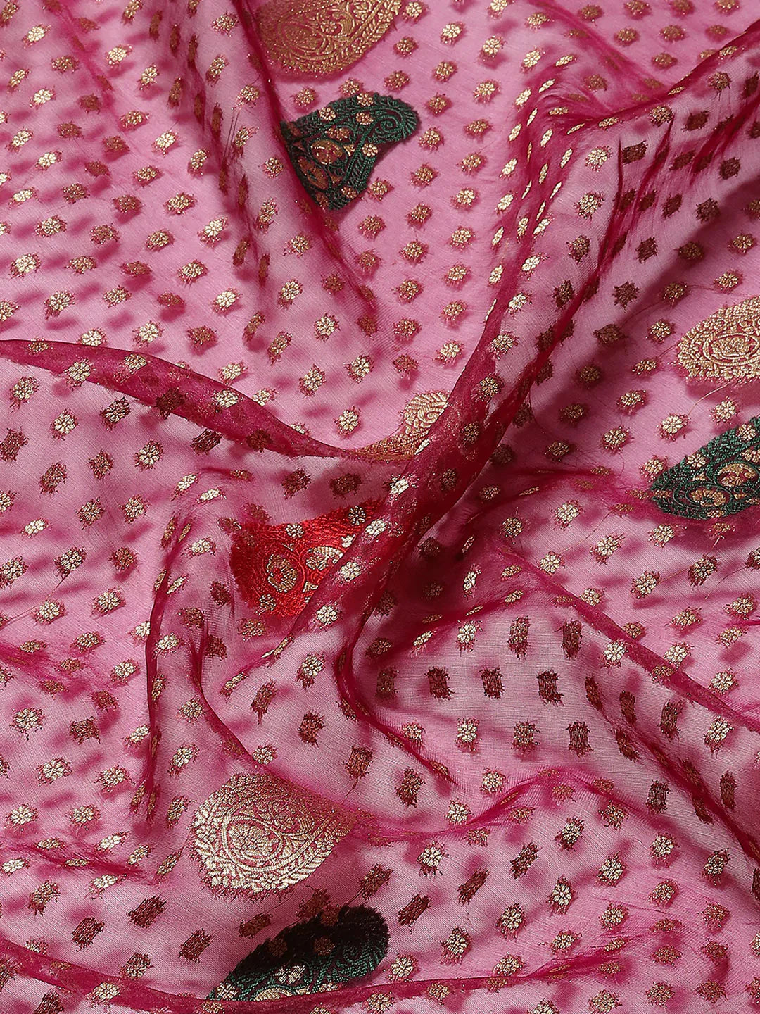 Booti Work Organza Woven Saree