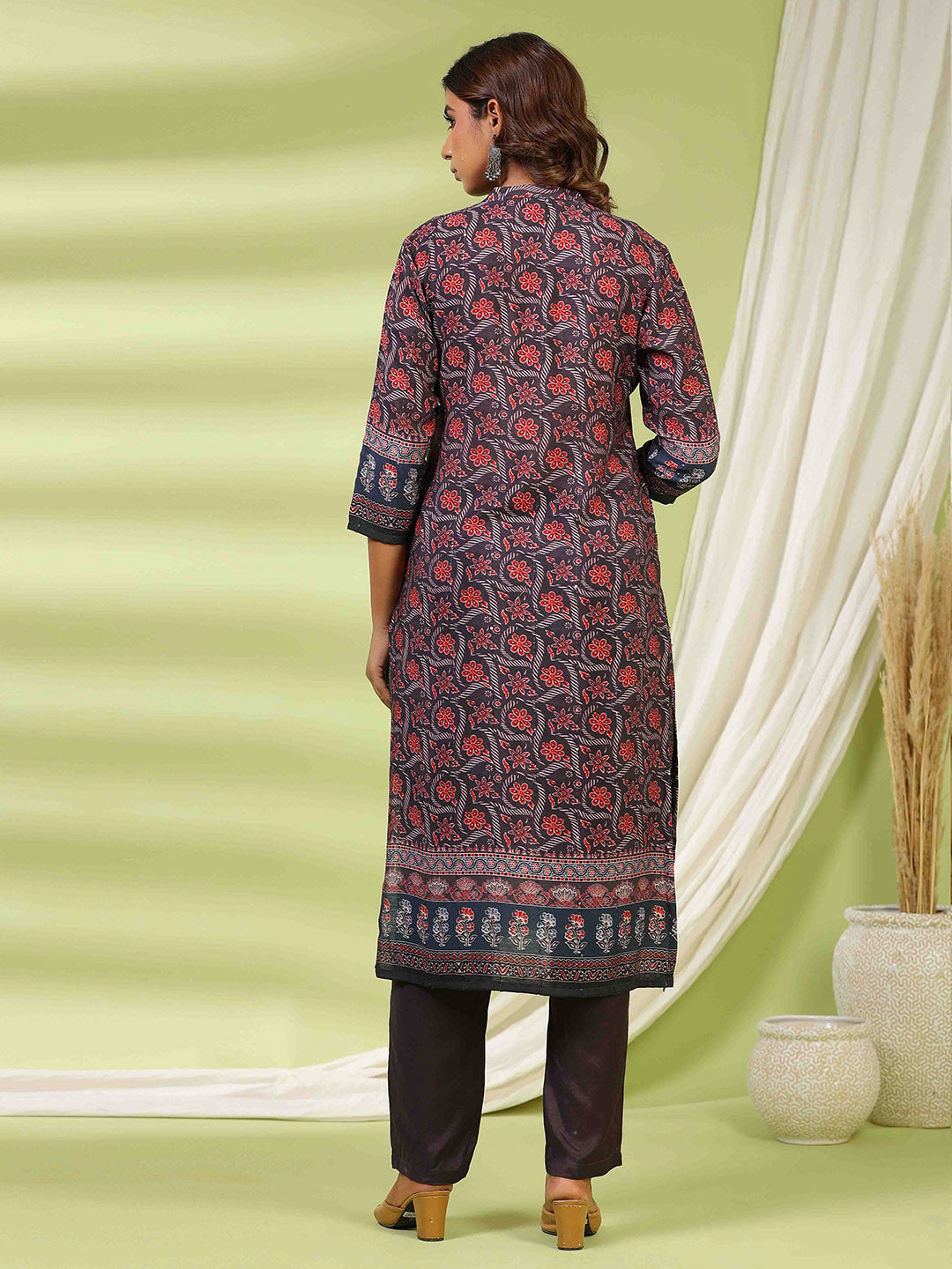 Printed Muslin Kurta With Pants &amp; Dupatta