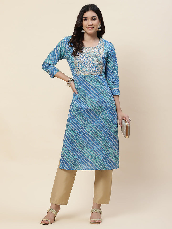 Leheriya Printed Cotton Kurta