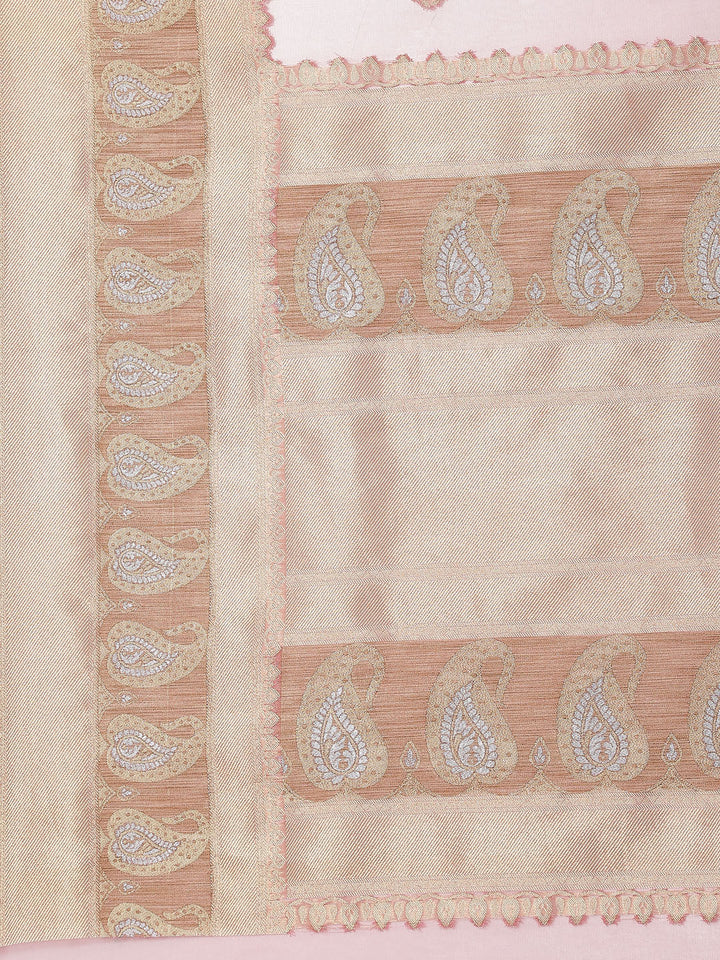 Zari Border Booti Organza Woven Saree