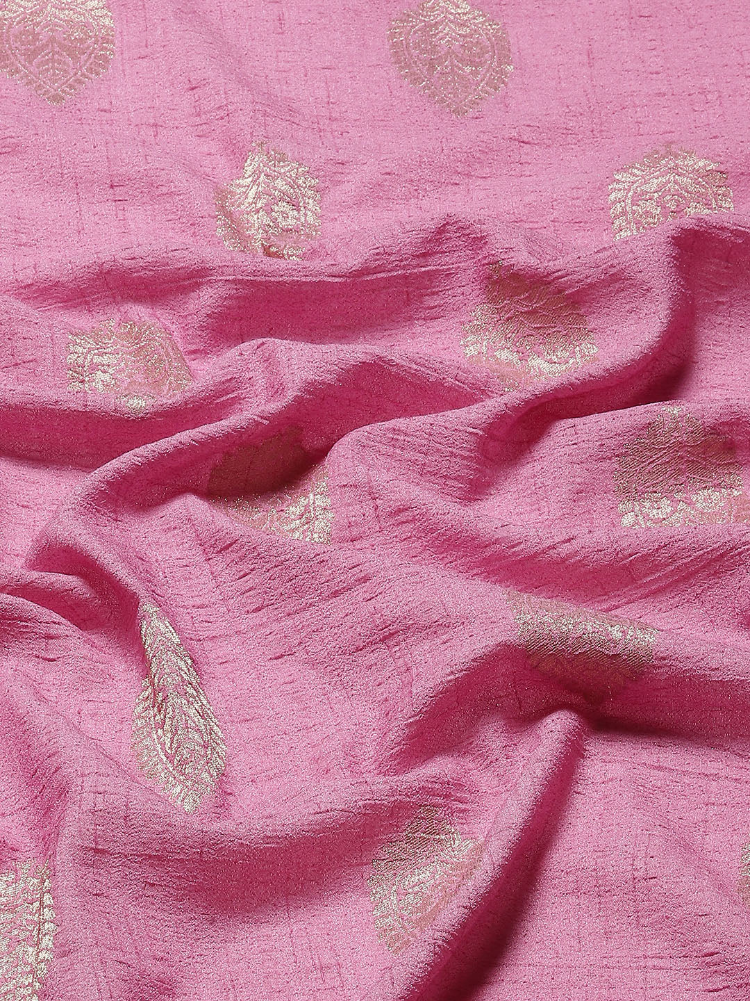 Zari Booti Tussar Plain Saree