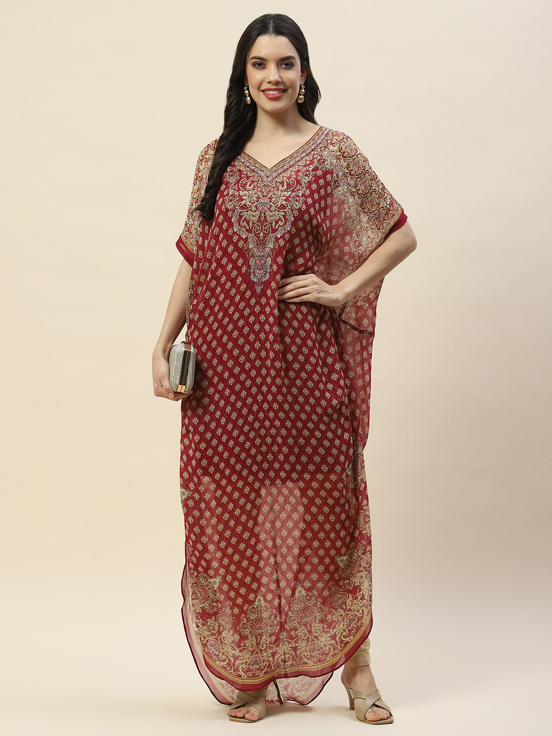 Digital Print Georgette Kaftan Kurta