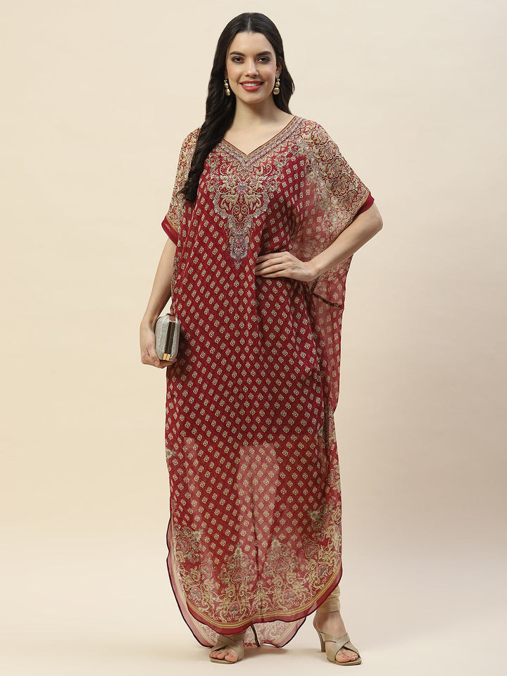 Digital Print Georgette Kaftan Kurta