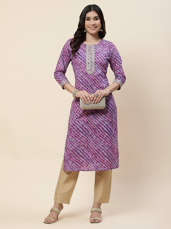 Leheriya Printed Cotton Kurta