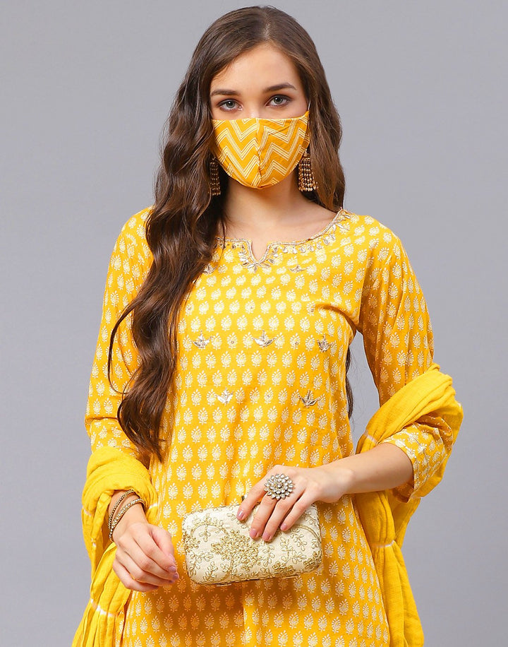 Straight Cotton Printed Salwar Kameez Stitched Suit
