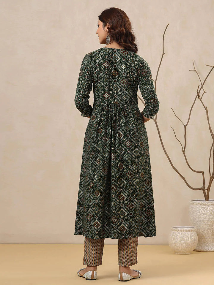 Printed Muslin Kurta With Pants