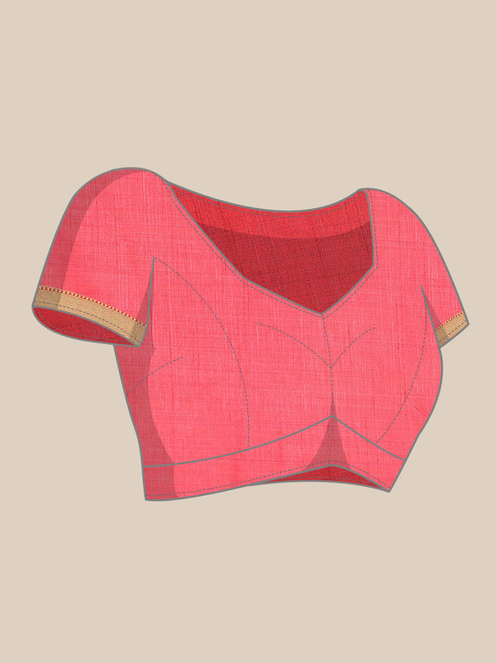 Plain Art Handloom Saree with  Zari Border