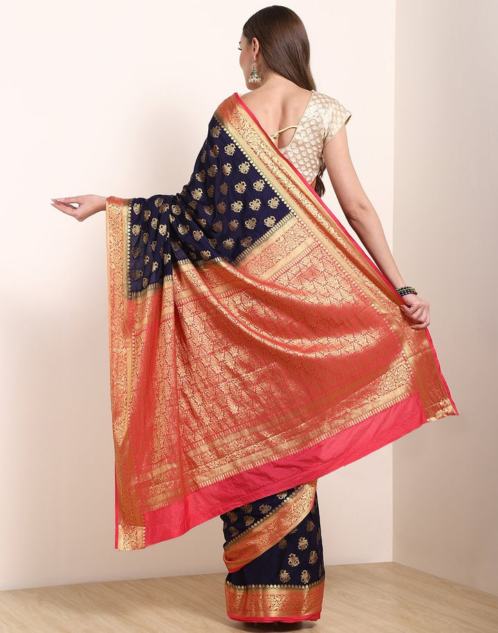 MBZ Meena Bazaar-Mustard Art Handloom Saree
