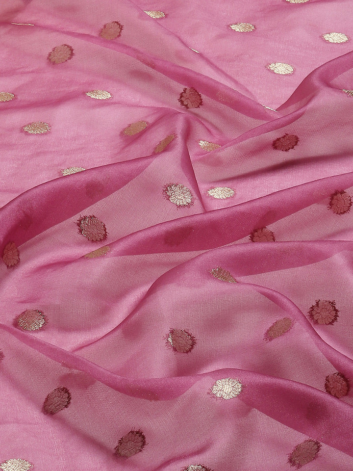 Zari Booti Organza Woven Saree