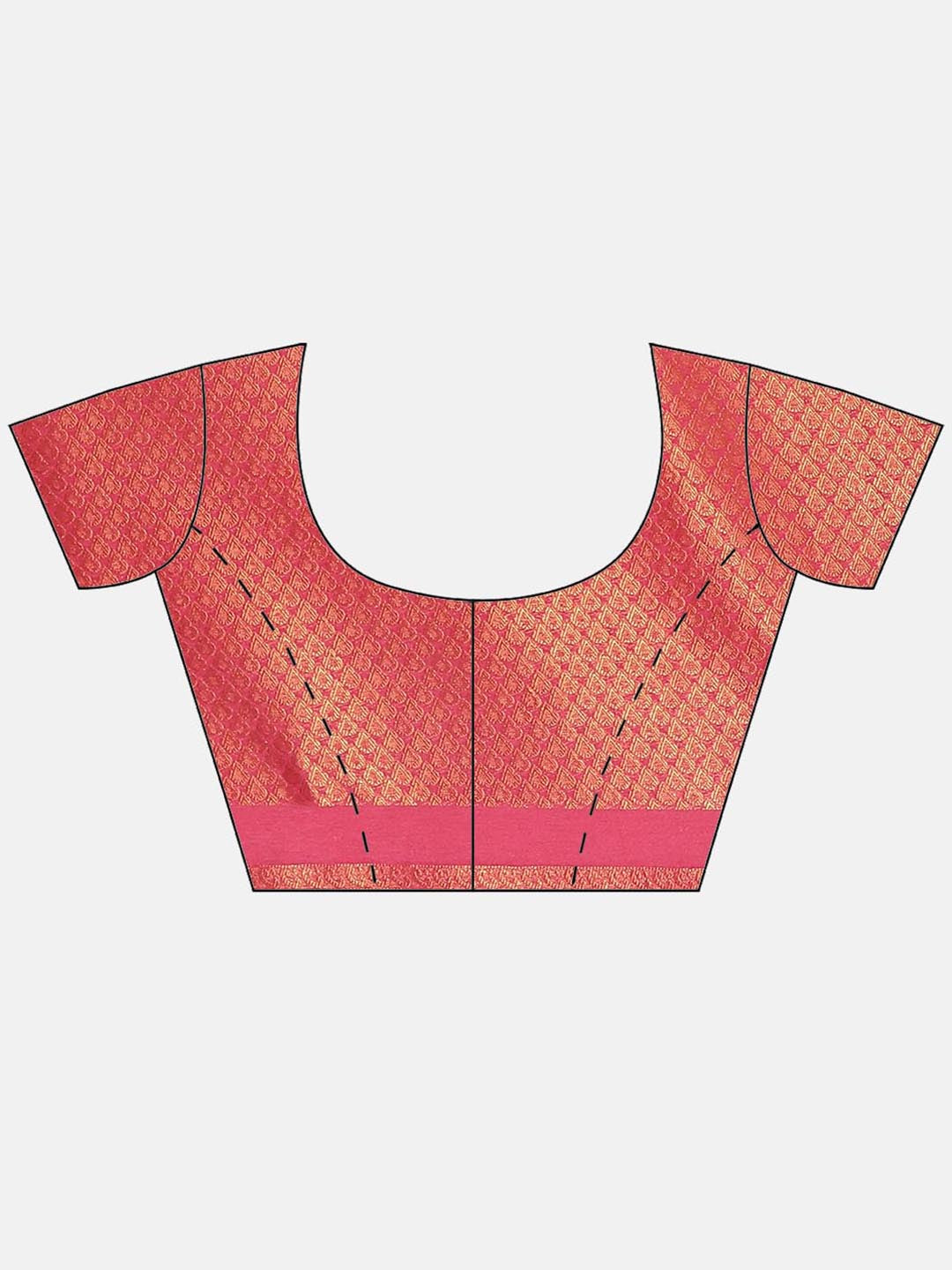 Brocade Zari Jaal  Art Handloom Saree With Contrast Blouse
