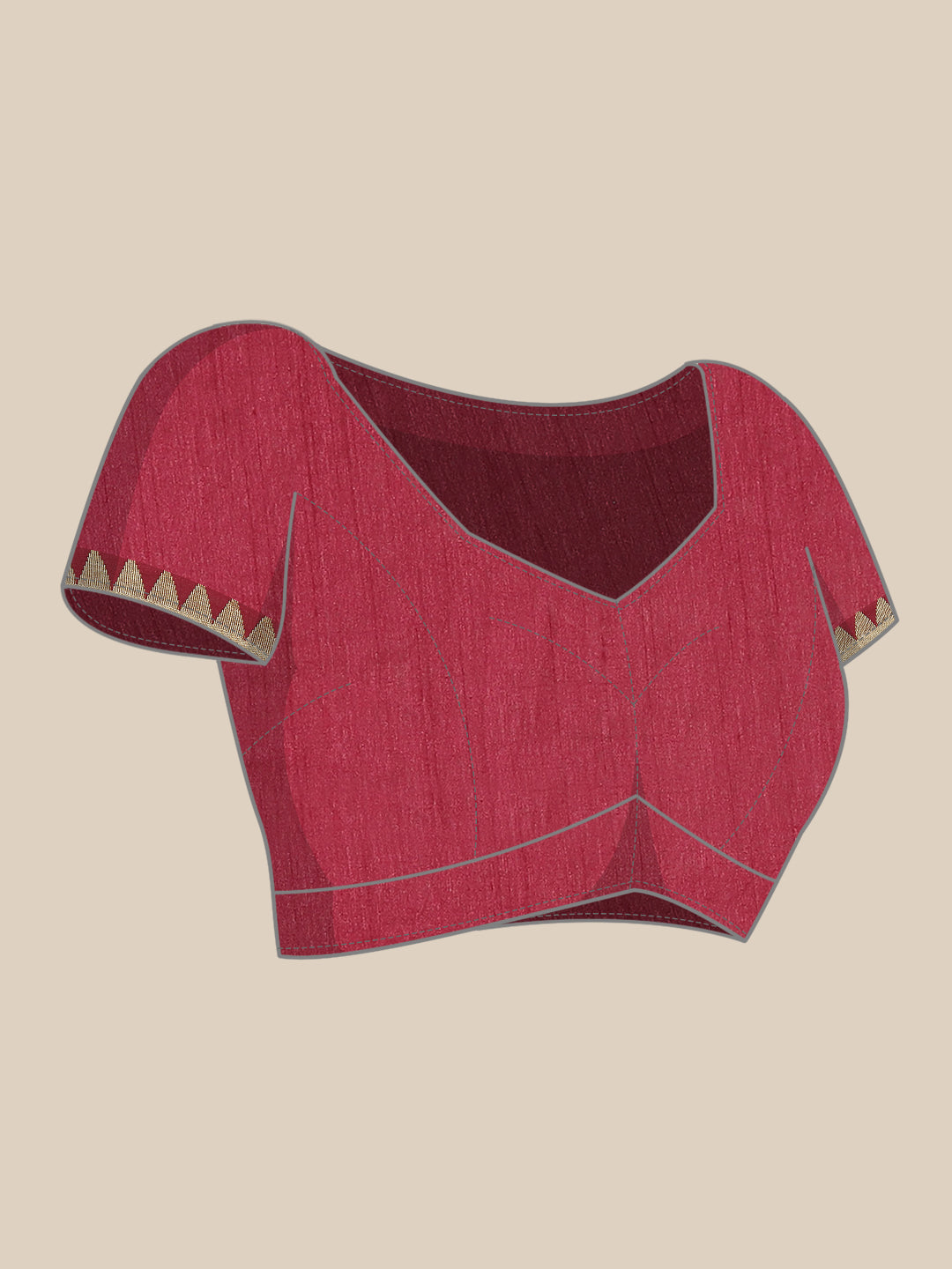 Plain Art Handloom Saree with  Temple Border
