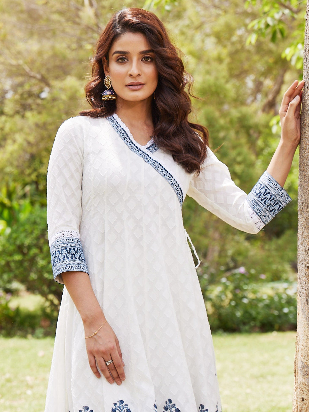 Floral Printed Cotton Anarkali Kurta