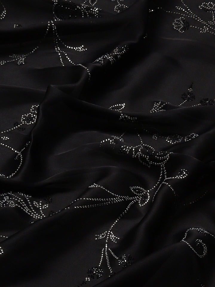 Sequin Embroidered Satin Saree
