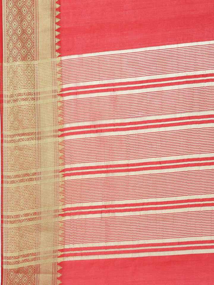 Plain Zari Border Handloom Woven Saree