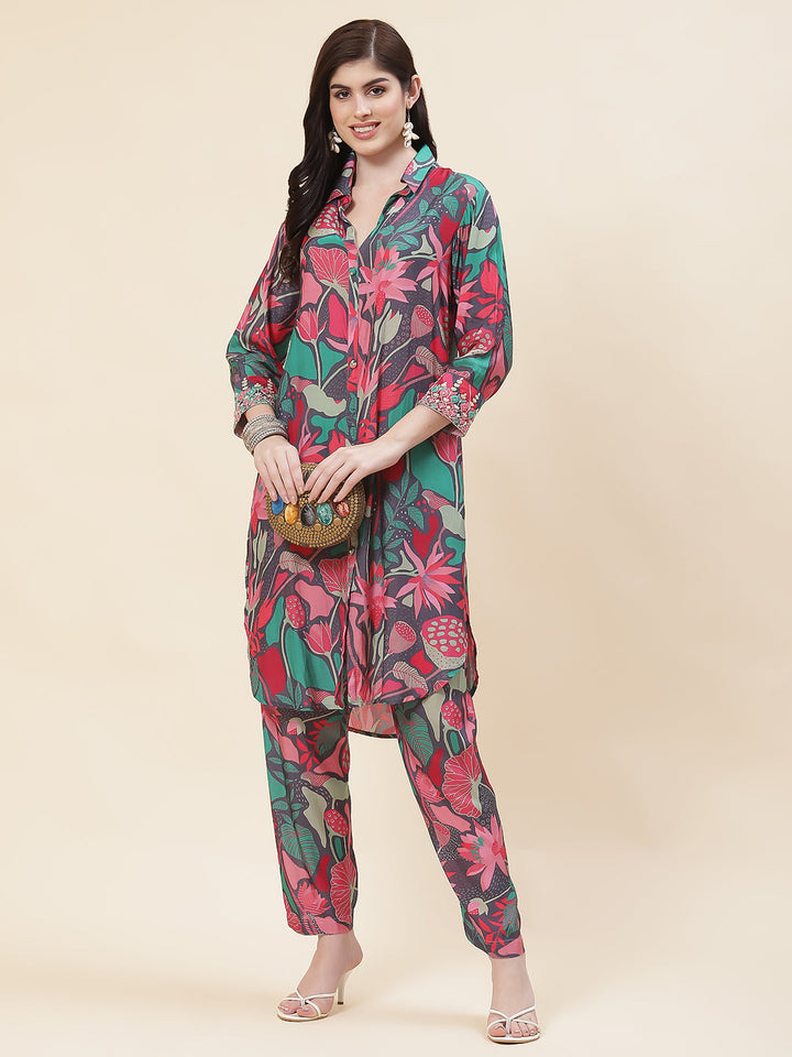 Printed Muslin Kurti With Pants