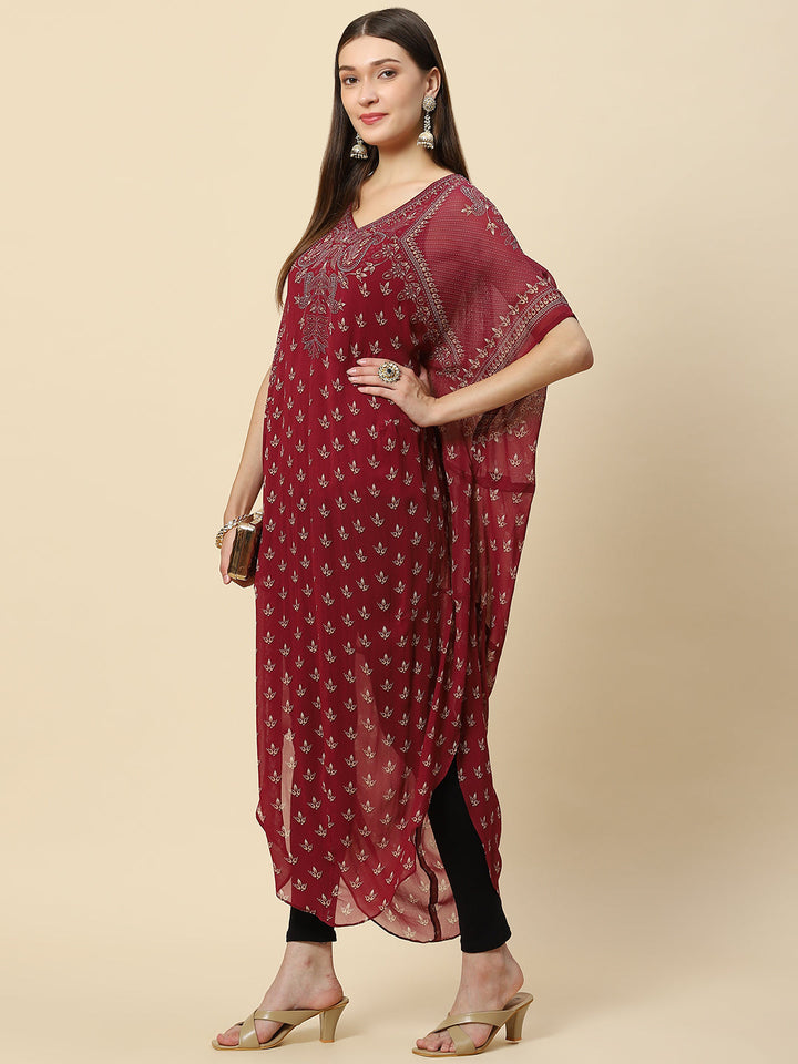 Digital Printed Georgette Kaftan Kurta