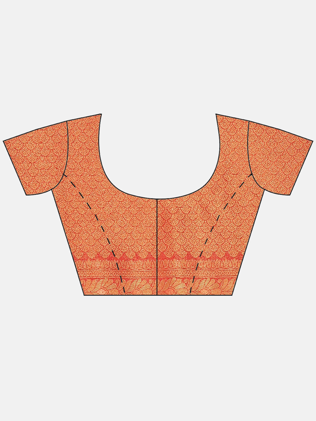 Brocade Zari Jaal Art Handloom Saree  with Contrast Blouse