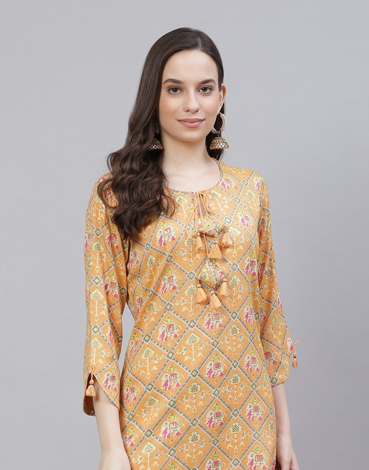 Printed Rayon Kurti With Pant